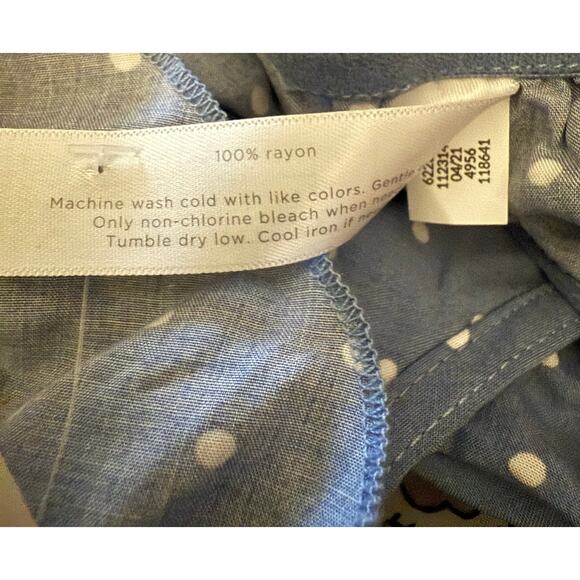 Cacique Sleep Polka Dot Ruffle Maxi Nightgown, Blue & White, Plus Size 22/24 - Picture 7 of 8